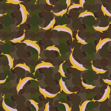 Renkli yunuslar Dikişsiz desen, çizim