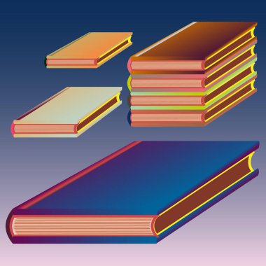 Renkli Notebook yığınları. Vektör çizim