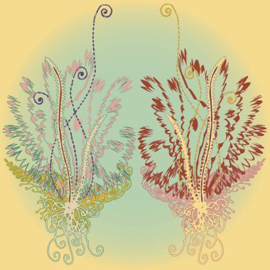 Yeni tasarım çalışmaları için el yapımı doodle ile soyut desen