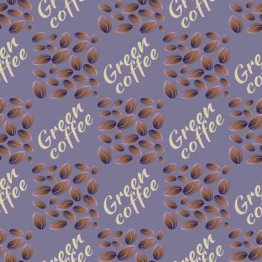 Yeşil kahve çekirdekleri Dikişsiz desen arka plan