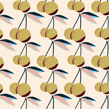 Kiraz için arka plan ile renkli seamless modeli. 