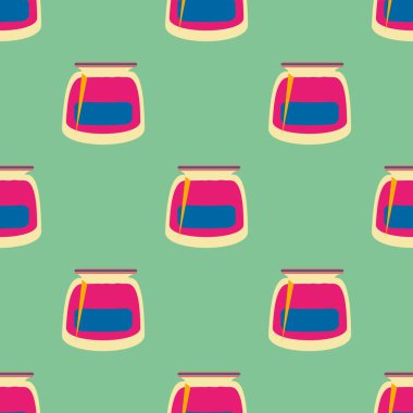 Kavanoz ile rustik ev konserve yeni dikişsiz desen arka planı için.