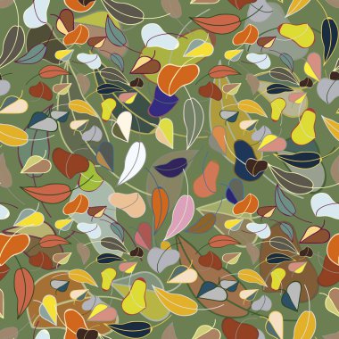 Güzel renk sonbahar yaprak düşmek seamless modeli.