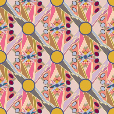 soyut renkli çiçek seamless modeli