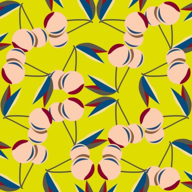 Kiraz için arka plan ile renkli seamless modeli. 