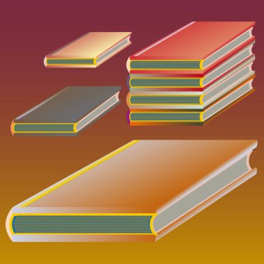 Renkli Notebook yığınları. Vektör çizim