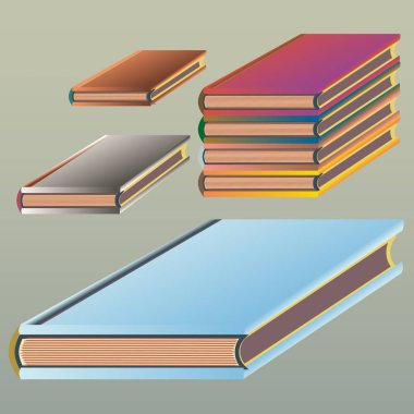 Renkli Notebook yığınları. Vektör çizim