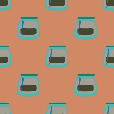 Kavanoz ile rustik ev konserve yeni dikişsiz desen arka planı için.