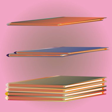 Renkli Notebook yığınları. Vektör çizim