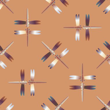 Yusufçuk, vektör çizim ile Dikişsiz soyut desen. Desen kartı, davet, ambalaj kağıdı, tekstil kumaş için 