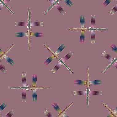 Yusufçuk, vektör çizim ile Dikişsiz soyut desen. Desen kartı, davet, ambalaj kağıdı, tekstil kumaş için 