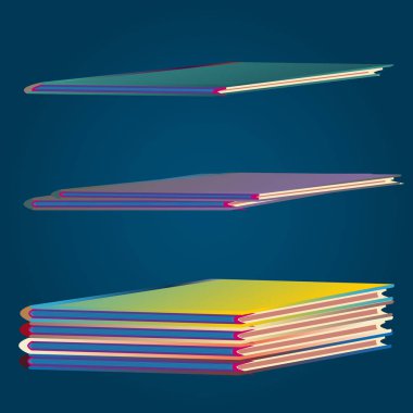Renkli Notebook yığınları. Vektör çizim