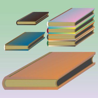 Renkli Notebook yığınları. Vektör çizim