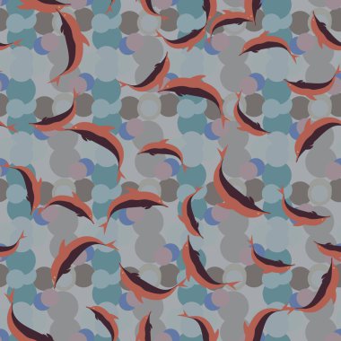 Renkli yunuslar Dikişsiz desen, çizim