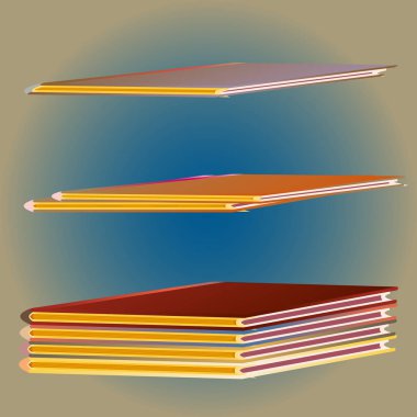 Renkli Notebook yığınları. Vektör çizim