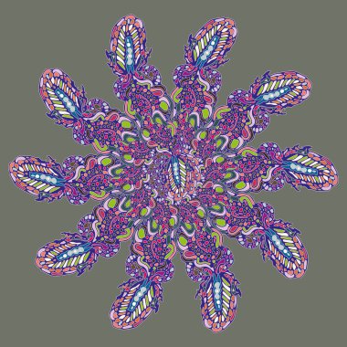 Stil zentangle yeni simetrik mandala doodle ile sanat esin kaynağı oldu. Duvar kağıdı, desen dolgularını, web sayfaları, yüzey dokuları için dekoratif nesne-ebilmek var olmak kullanılmış.