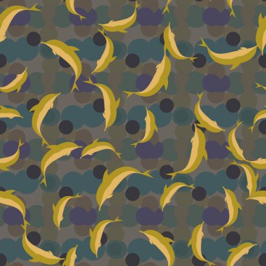 Renkli yunuslar Dikişsiz desen, çizim