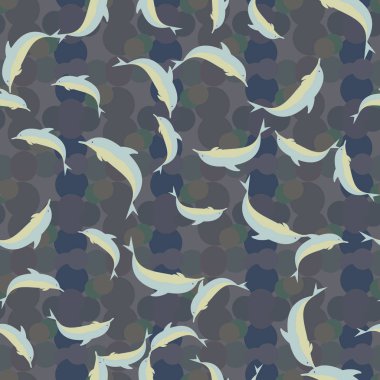 Renkli yunuslar Dikişsiz desen, çizim