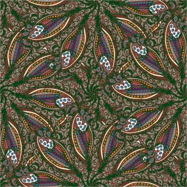 Soyut kumaş çiçek yaprakları arka plan, seamless modeli, vektör çizim