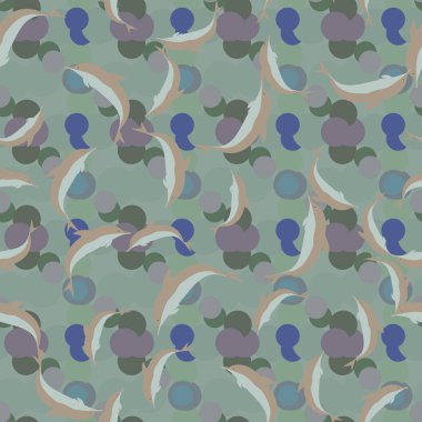 Renkli yunuslar Dikişsiz desen, çizim