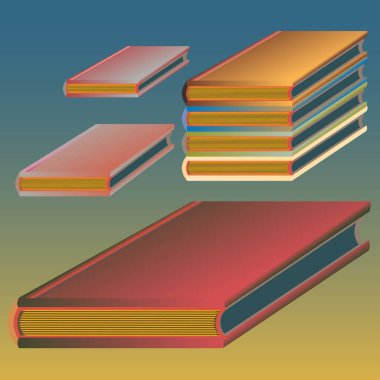 Renkli Notebook yığınları. Vektör çizim