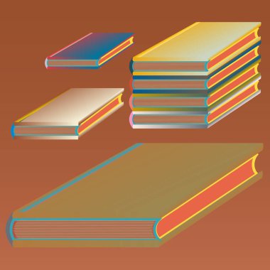 Renkli Notebook yığınları. Vektör çizim