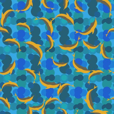 Renkli yunuslar Dikişsiz desen, çizim