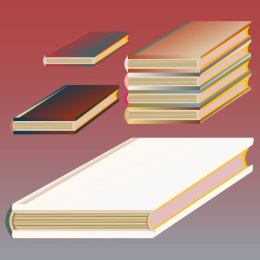 Renkli Notebook yığınları. Vektör çizim