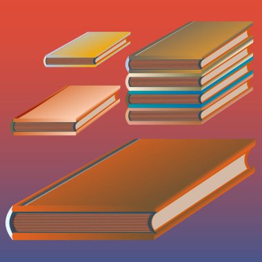 Renkli Notebook yığınları. Vektör çizim