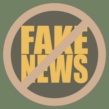 Kavramsal logo sahte haber. İnsanlığın küresel sorunlar. Vektör çizim