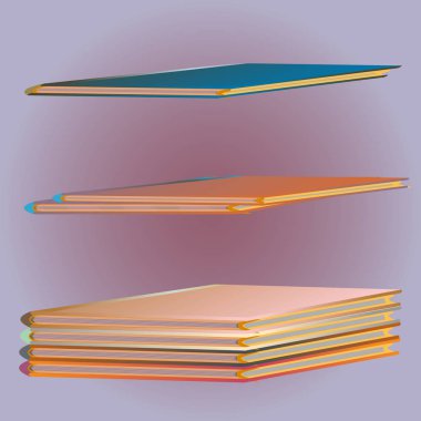 Renkli Notebook yığınları. Vektör çizim