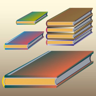 Renkli Notebook yığınları. Vektör çizim