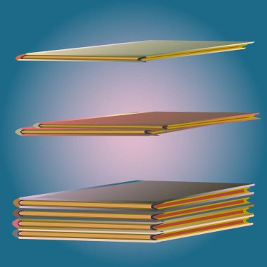 Renkli Notebook yığınları. Vektör çizim