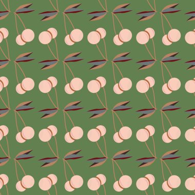 Kiraz, vektör çizim ile vektör seamless modeli 