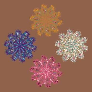 Stil zentangle yeni simetrik mandala doodle ile sanat esin kaynağı oldu. Duvar kağıdı, desen dolgularını, web sayfaları, yüzey dokuları için dekoratif nesne-ebilmek var olmak kullanılmış.