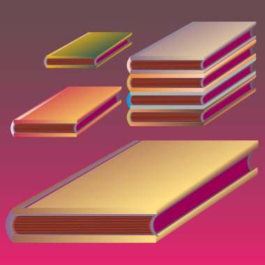 Renkli Notebook yığınları. Vektör çizim