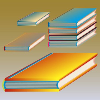 Renkli Notebook yığınları. Vektör çizim