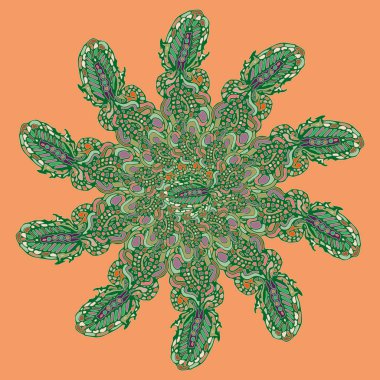 Stil zentangle yeni simetrik mandala doodle ile sanat esin kaynağı oldu. Duvar kağıdı, desen dolgularını, web sayfaları, yüzey dokuları için dekoratif nesne-ebilmek var olmak kullanılmış.