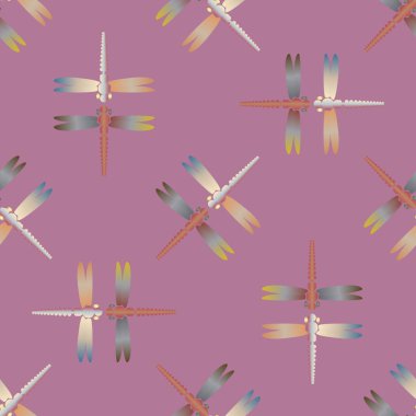 Yusufçuk, vektör çizim ile Dikişsiz soyut desen. Desen kartı, davet, ambalaj kağıdı, tekstil kumaş için 