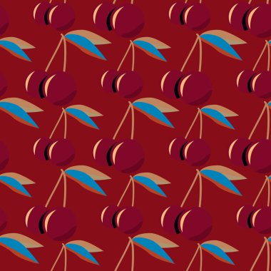 Kiraz için arka plan ile renkli seamless modeli. 