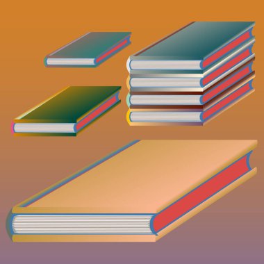 Renkli Notebook yığınları. Vektör çizim