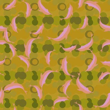 Renkli yunuslar Dikişsiz desen, çizim