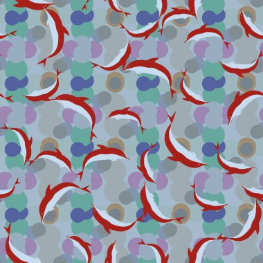 Renkli yunuslar Dikişsiz desen, çizim