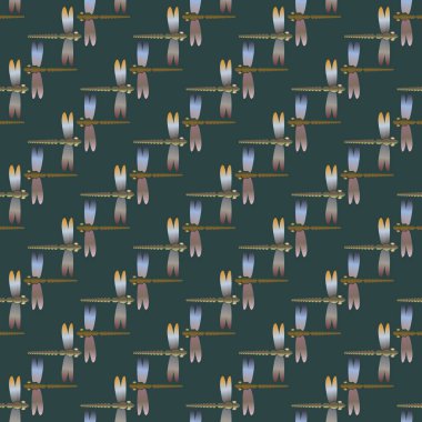 Dekoratif renkli seamless modeli ile şirin yusufçuk