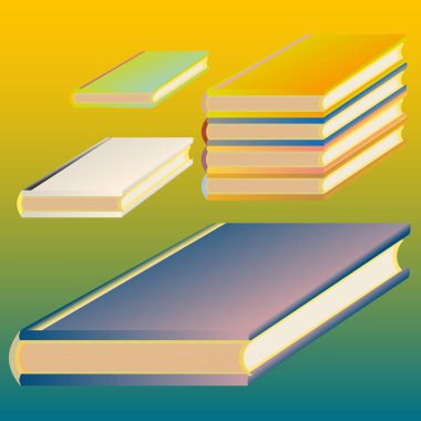 Renkli Notebook yığınları. Vektör çizim