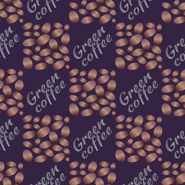 Yeşil kahve çekirdekleri Dikişsiz desen arka plan