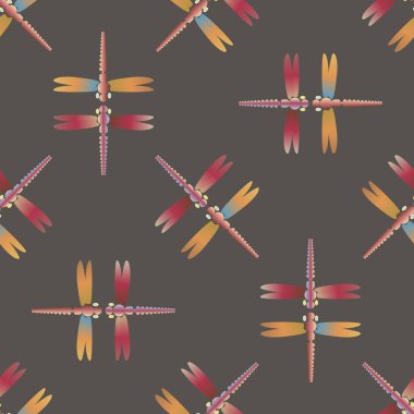 Yusufçuk, vektör çizim ile Dikişsiz soyut desen. Desen kartı, davet, ambalaj kağıdı, tekstil kumaş için 