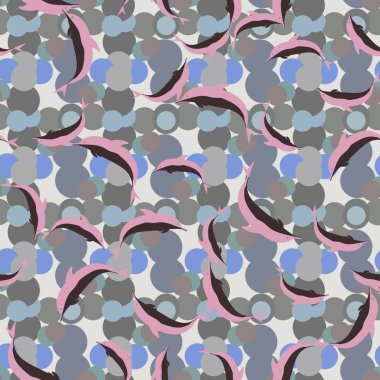 Renkli yunuslar Dikişsiz desen, çizim