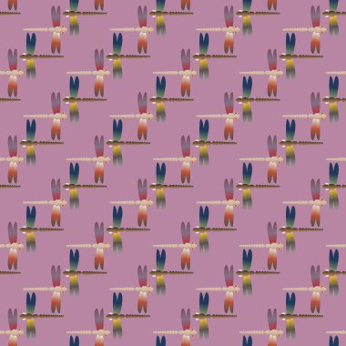 Dekoratif renkli seamless modeli ile şirin yusufçuk