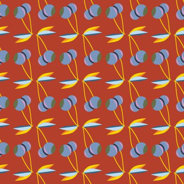 Kiraz, vektör çizim ile vektör seamless modeli 